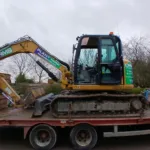 8 Tonne CAT Excavator on low loader tailer