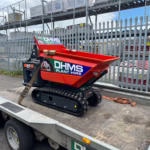 High Tip Tracked Barrow Dumper on trailer